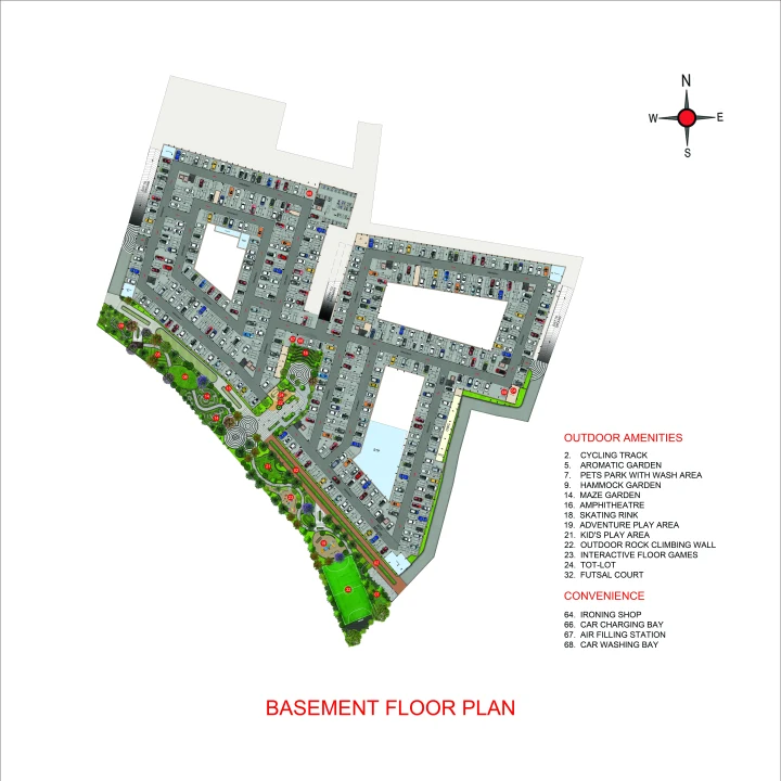 Basement floor plan at Casagrand Moondance Kumbalgodu