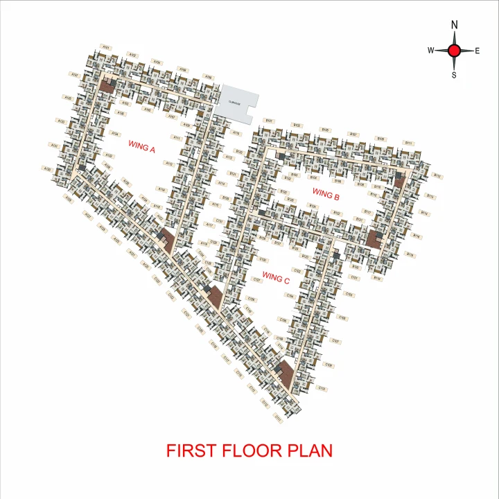 Representative residential floor plan (floors 1–4) at Casagrand Moondance Kumbalgodu