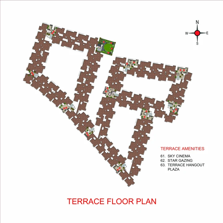 Terrace floor plan at Casagrand Moondance Kumbalgodu